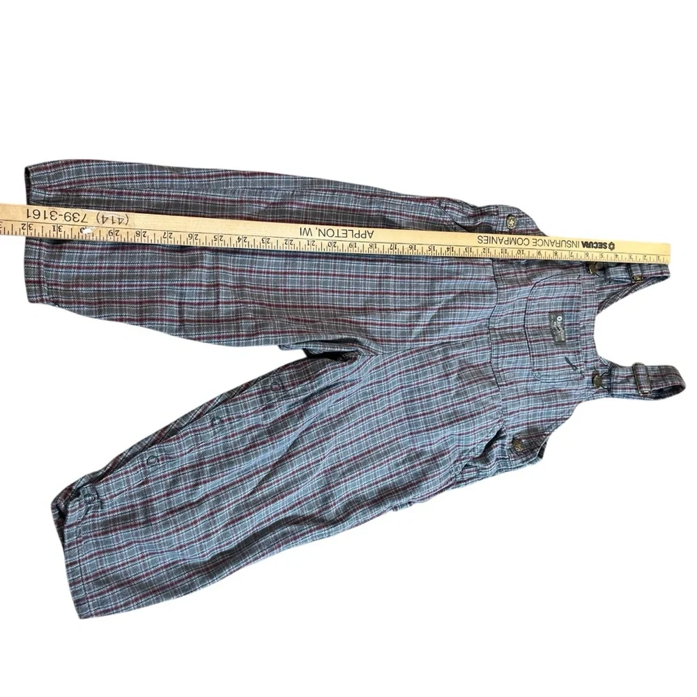 Vintage‎ OshKosh B’gosh Vestbak Plaid Overalls – 18–24M (Est.) - Picture 3 of 9